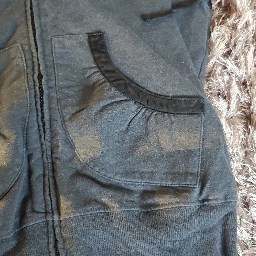 Bebe Embellished Hoodie Black And Gray Long Sleeves - Picture 5 of 9